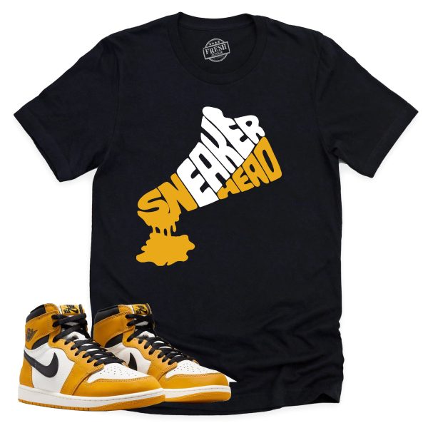 Dripping Sneakerhead Shirt, Retro Air Jordan 1 Yellow Ochre Sneaker Match Tee Jezsport.com