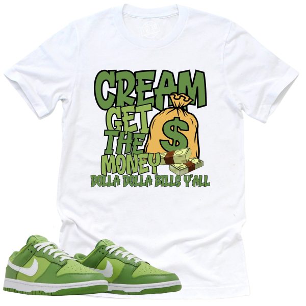 Cream Shirt, Retro Dunk Low Chlorophyll Sneaker Match Tee Jezsport.com