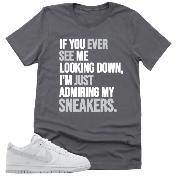 Admiring My Sneakers Shirt, Retro Dunk Low White Pure Platinum Sneaker Match Tee Jezsport.com