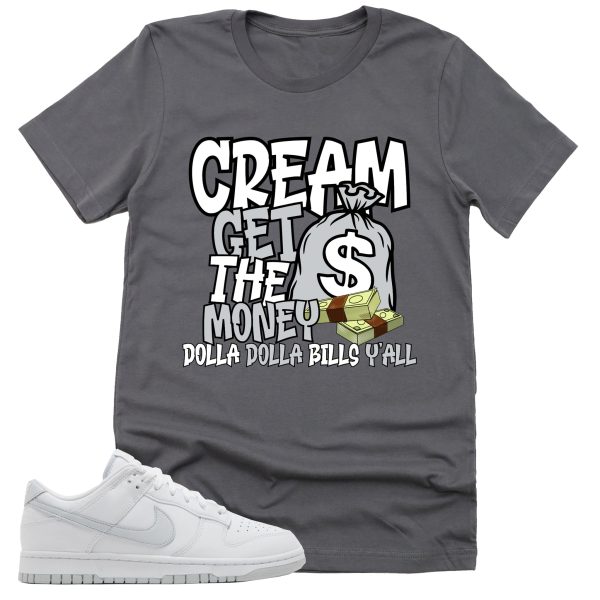 Cream Shirt, Retro Dunk Low White Pure Platinum Sneaker Match Tee Jezsport.com