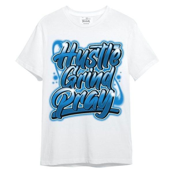 Industrial Blue 4s Shirt - Hustles And Prayer Graphic Unisex Shirt Matching Jordan Shirt Jezsport.com