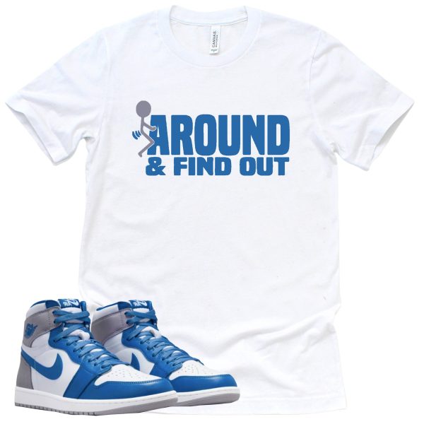 Find Out Shirt Retro Air Jordan 1 True Blue Sneaker Match Tee Jezsport.com