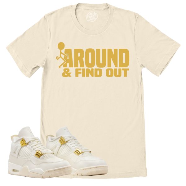 Find Out Shirt, Retro Air Jordan 4 Sail Gold Sneaker Match Tee Jezsport.com