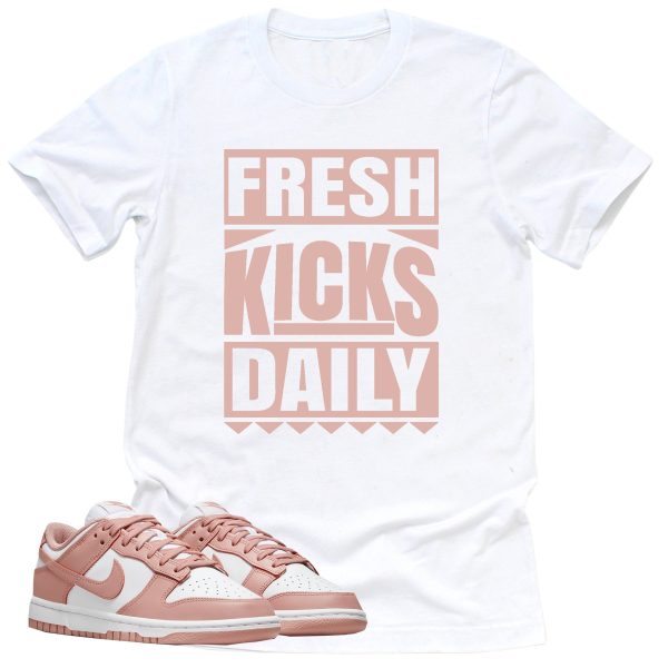 Fresh Kicks Daily Shirt, Retro Dunk Low White Rose Whisper Sneaker Match Tee Jezsport.com