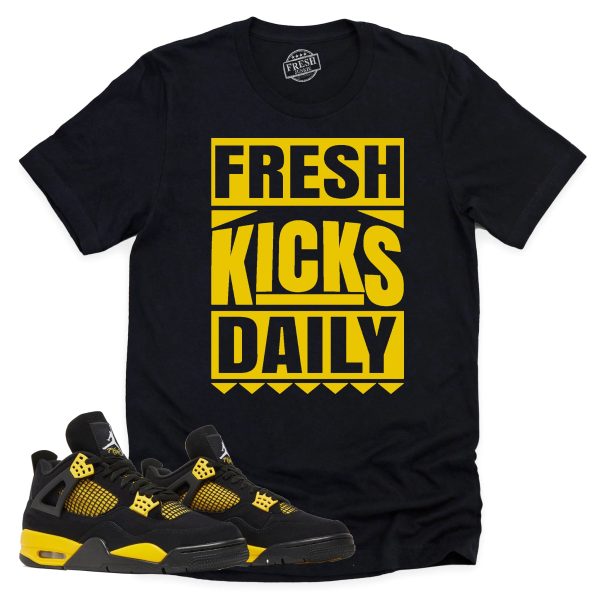 Fresh Kicks Daily Shirt, Retro Air Jordan 4 Thunder Sneaker Match Tee Jezsport.com