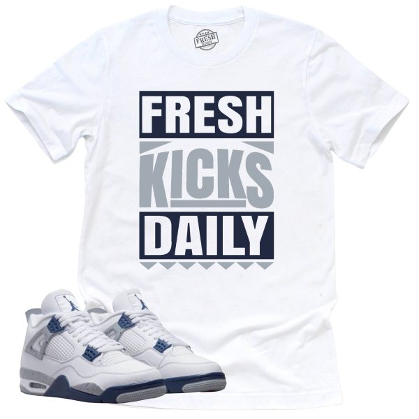 Fresh Kicks Daily Shirt Retro Air Jordan 4 Midnight Navy Sneaker Match Tee Jezsport.com