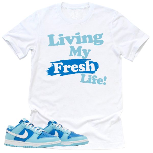 Living My Fresh Life Shirt, Retro Dunk Low Argon Sneaker Match Tee Jezsport.com