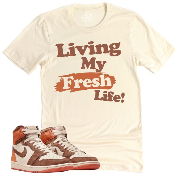 Living My Fresh Life Shirt, Air Jordan 1 Cacao Sneaker Match Tee Jezsport.com