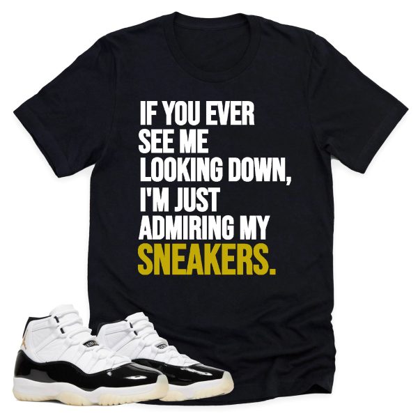 Admiring My Sneakers, Retro Air Jordan 11 Gratitude Sneaker Match Tee Jezsport.com