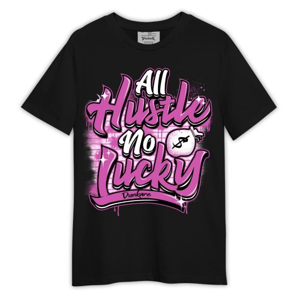 Hyper Violet 4s Shirt, Graphic All Hustles No Lucky Shirt Outfit Matching Jordan Shirt Jezsport.com