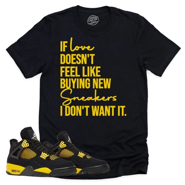 If Love Shirt, Retro Air Jordan 4 Thunder Sneaker Match Tee Jezsport.com