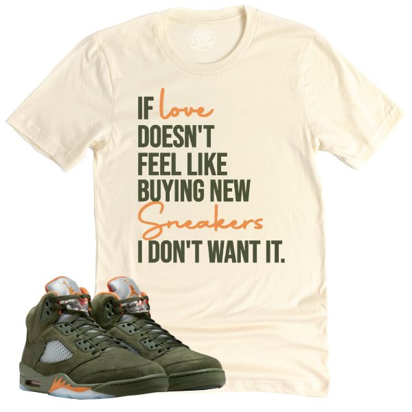 If Love Shirt, Air Jordan 5 Olive Sneaker Match Tee Jezsport.com