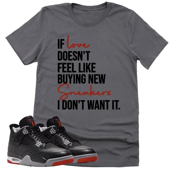 If Love Shirt, Retro Air Jordan 4 BRED Reimagined Sneaker Match Tee Jezsport.com