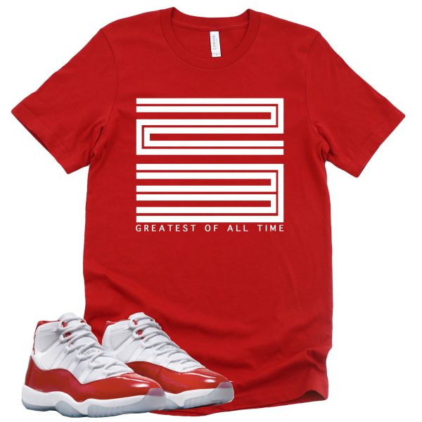 Greatest Of All Time Shirt Retro Air Jordan 11 Cherry Red Sneaker Match Tee Jezsport.com