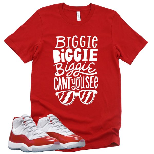 Can't You See Retro Air Jordan 11 Cherry Red Sneaker Match Tee Jezsport.com