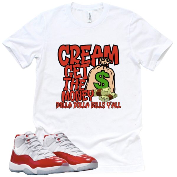 Cream Retro Air Jordan 11 Cherry Red Sneaker Match Tee Jezsport.com