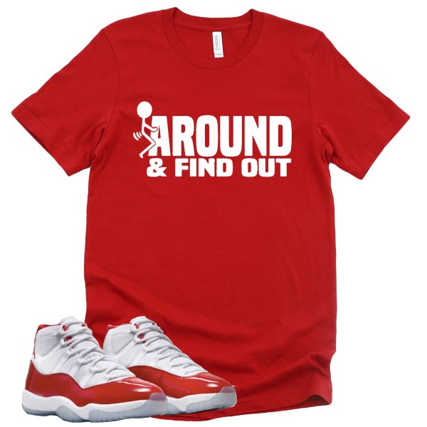 Find Out Retro Air Jordan 11 Cherry Red Sneaker Match Tee Jezsport.com