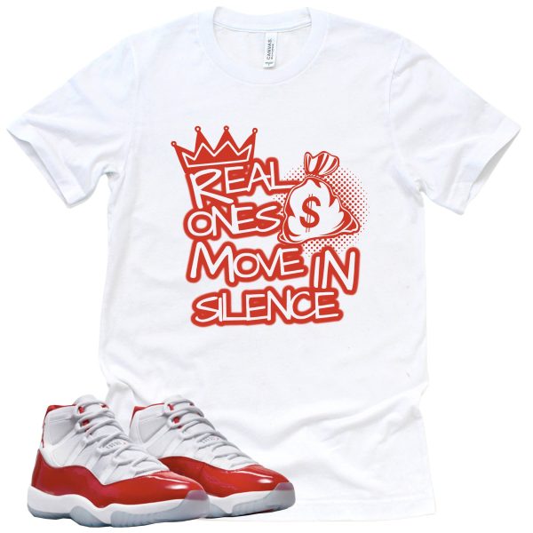 Real Ones Move In Silence Retro Air Jordan 11 Cherry Red Sneaker Match Tee Jezsport.com