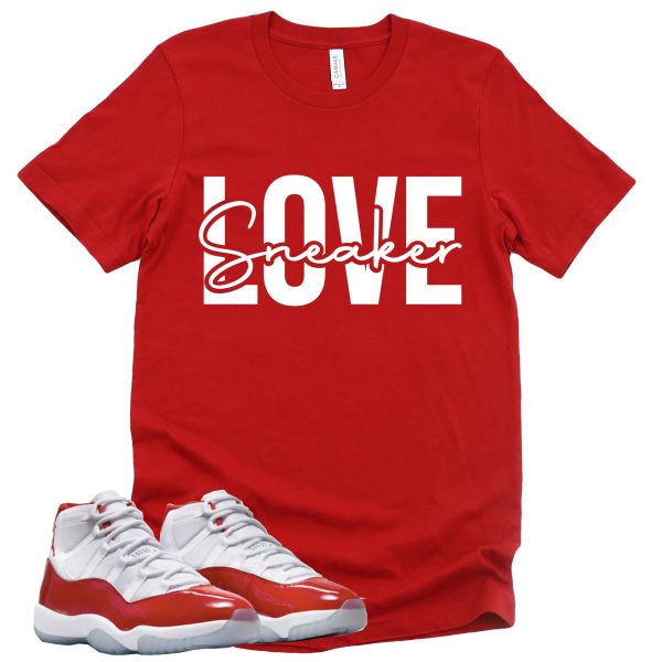 Sneaker Love Retro Air Jordan 11 Cherry Red Sneaker Match Tee Jezsport.com