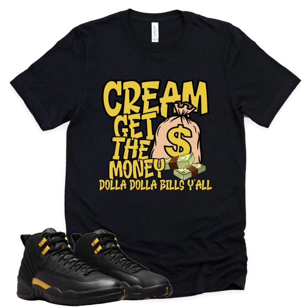 Cream Retro Air Jordan 12 Black Taxi Sneaker Match Tee Jezsport.com