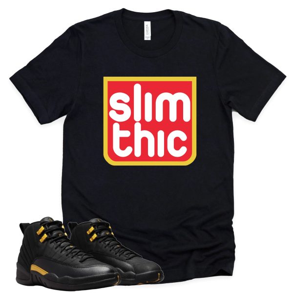 Slim Thic Retro Air Jordan 12 Black Taxi Sneaker Match Tee Jezsport.com