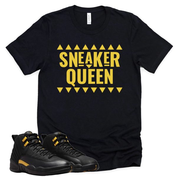 Sneaker Queen Retro Air Jordan 12 Black Taxi Sneaker Match Tee Jezsport.com