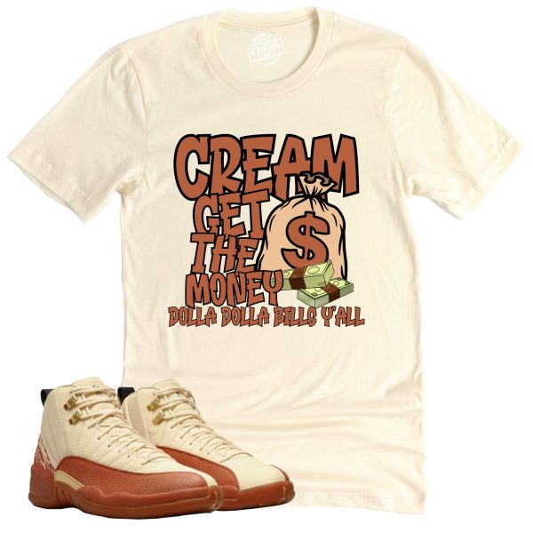 Cream Shirt Retro Air Jordan 12 Eastside Golf Sneaker Match Tee Jezsport.com