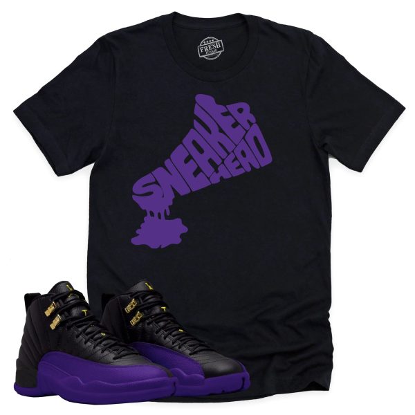 Dripping Sneakerhead Retro Air Jordan 12 Field Purple Sneaker Match Tee Jezsport.com