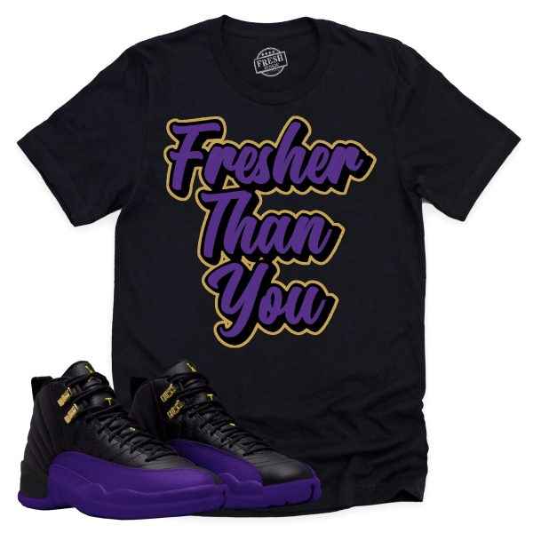 Fresher Than You Retro Air Jordan 12 Field Purple Sneaker Match Tee Jezsport.com