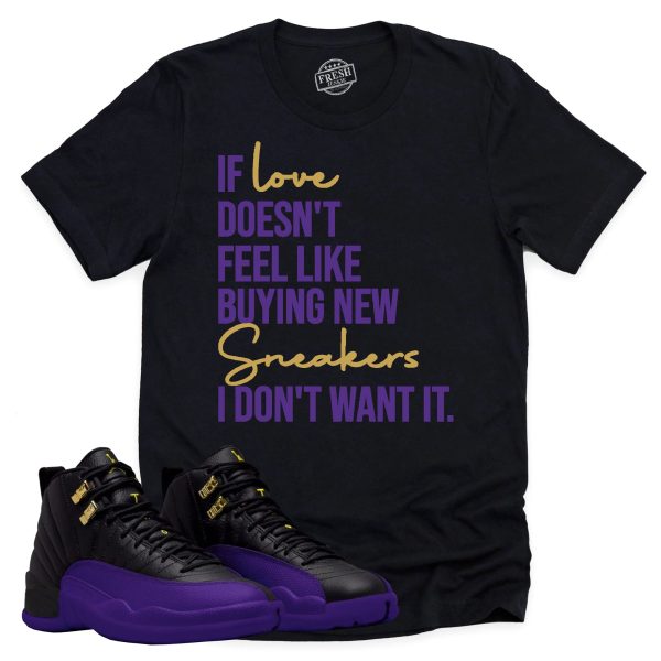 If Love Retro Air Jordan 12 Field Purple Sneaker Match Tee Jezsport.com