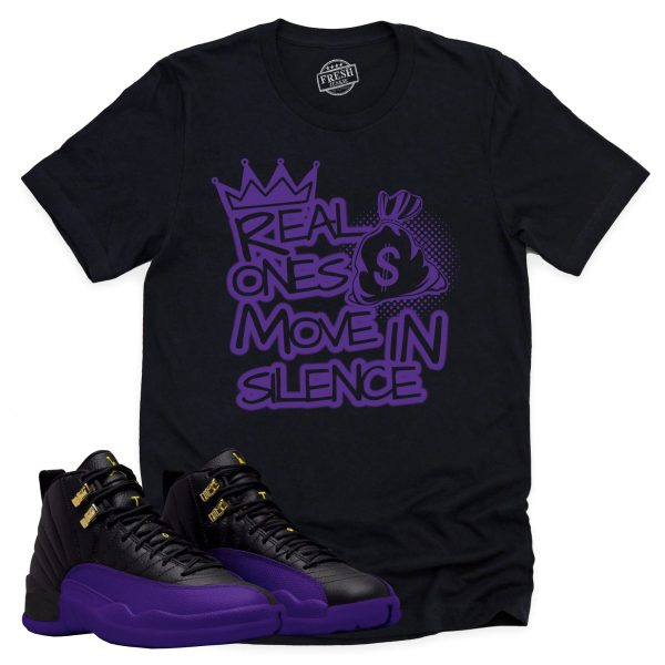 Real Ones Retro Air Jordan 12 Field Purple Sneaker Match Tee Jezsport.com