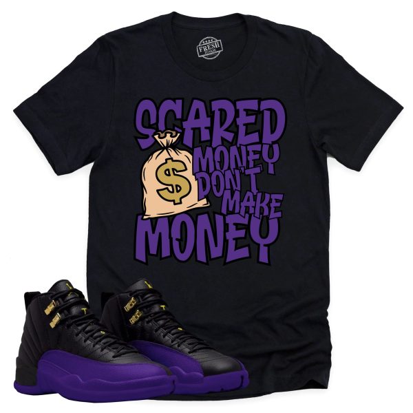 Scared Money Retro Air Jordan 12 Field Purple Sneaker Match Tee Jezsport.com