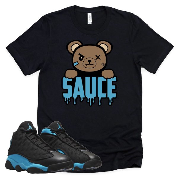 Sauce Shirt Retro Air Jordan 13 Black University Blue Sneaker Match Tee Jezsport.com