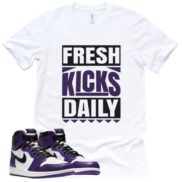 Fresh Kicks Daily Shirt Court Purple 1s Sneaker Match Tee Jezsport.com