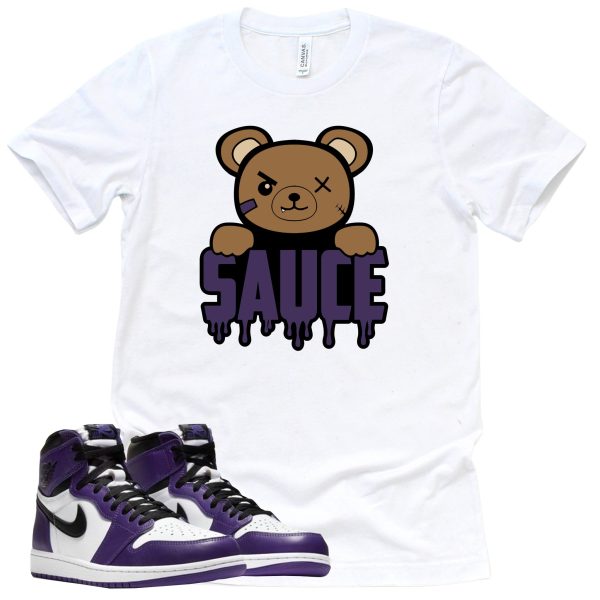 Sauce Shirt Court Purple 1s Sneaker Match Tee Jezsport.com