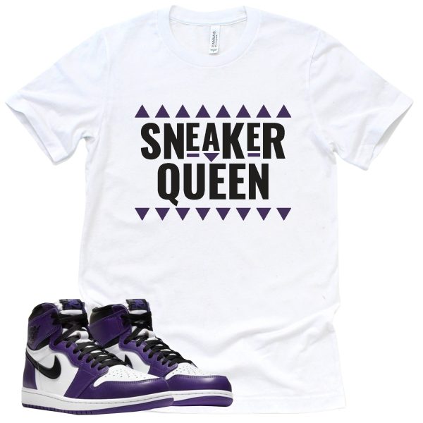 Sneaker Queen Shirt Court Purple 1s Sneaker Match Tee Jezsport.com