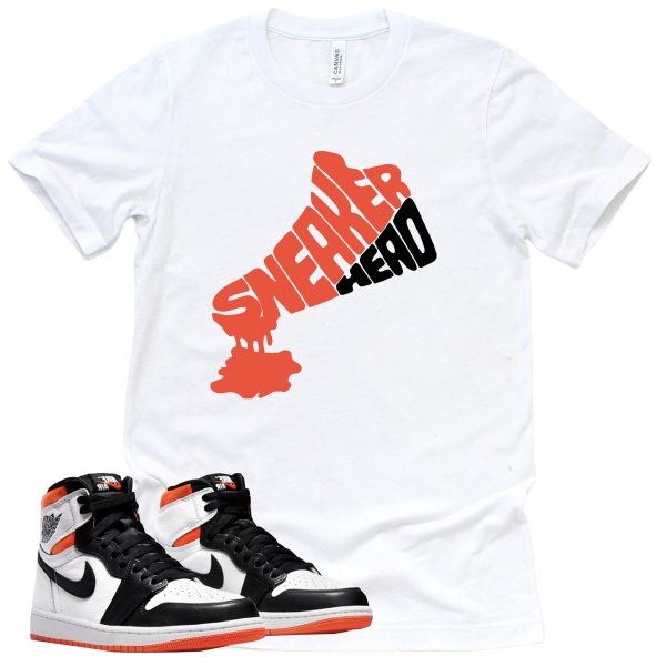 Dripping Sneakerhead Shirt Retro Air Jordan 1 Electro Orange Sneaker Match Tee Jezsport.com