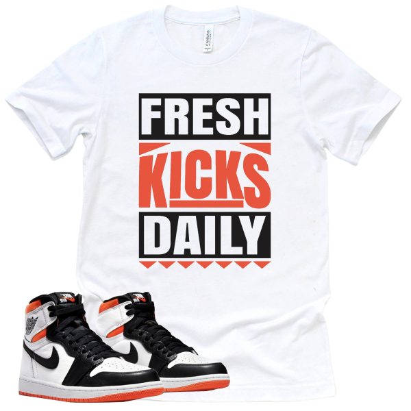 Fresh Kicks Daily Shirt Retro Air Jordan 1 Electro Orange Sneaker Match Tee Jezsport.com