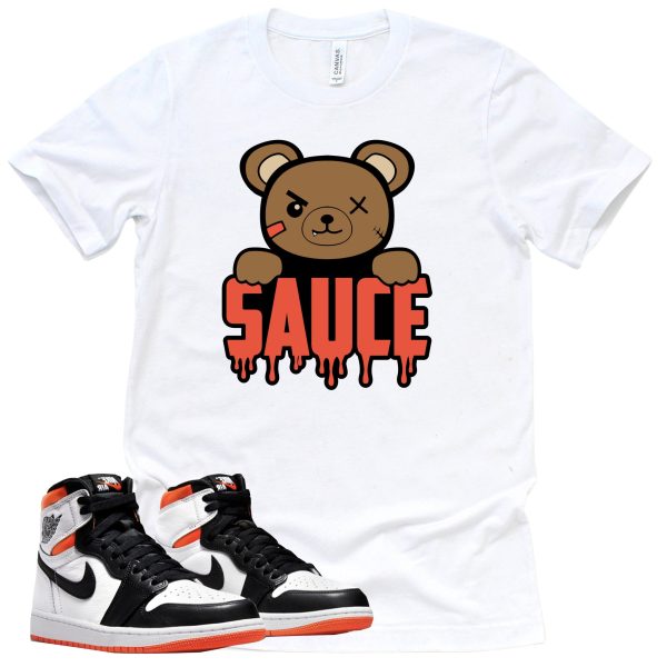 Sauce Shirt Retro Air Jordan 1 Electro Orange Sneaker Match Tee Jezsport.com