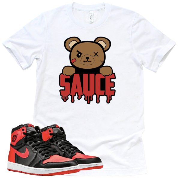 Sauce Shirt Retro Air Jordan 1 Satin Bred Sneaker Match Tee Jezsport.com