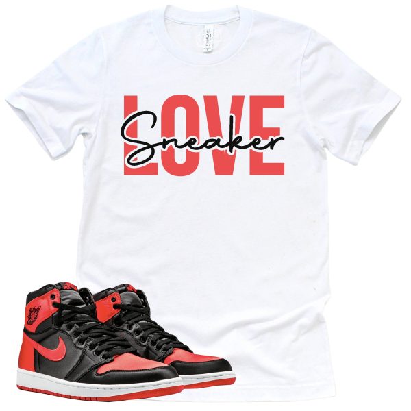 Sneaker Love Shirt Retro Air Jordan 1 Satin Bred Sneaker Match Tee Jezsport.com