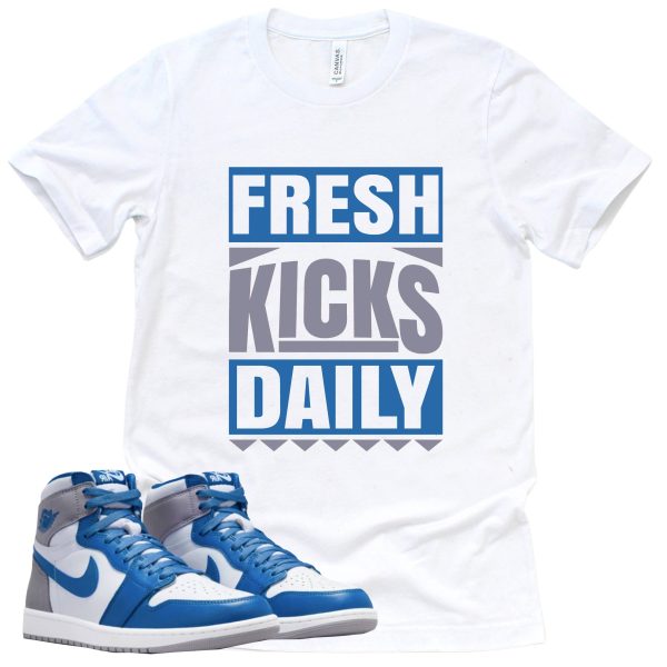 Fresh Kicks Daily Shirt Retro Air Jordan 1 True Blue Sneaker Match Tee Jezsport.com