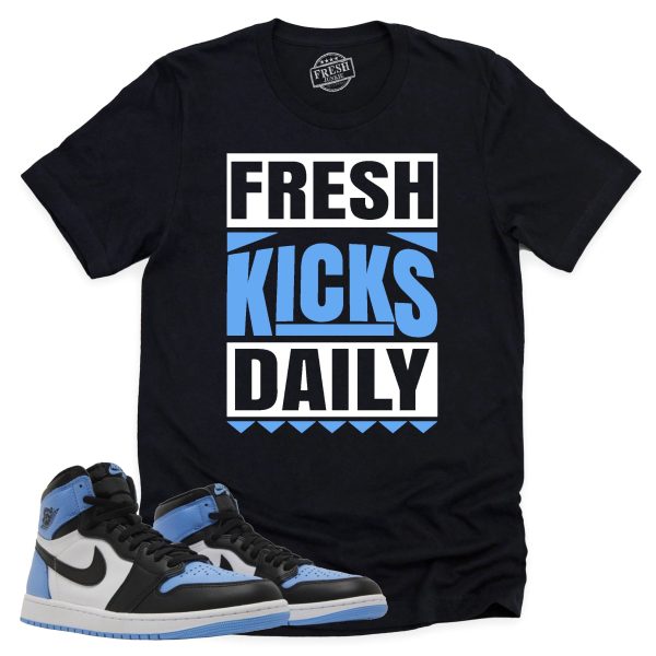 Fresh Kicks Daily Shirt Retro Air Jordan 1 UNC Toe Sneaker Match Tee Jezsport.com