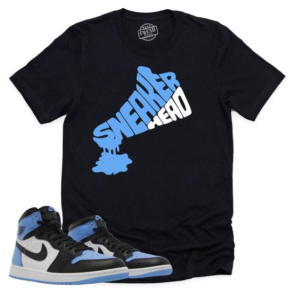 Dripping Sneakerhead Shirt Retro Air Jordan 1 UNC Toe Sneaker Match Tee Jezsport.com