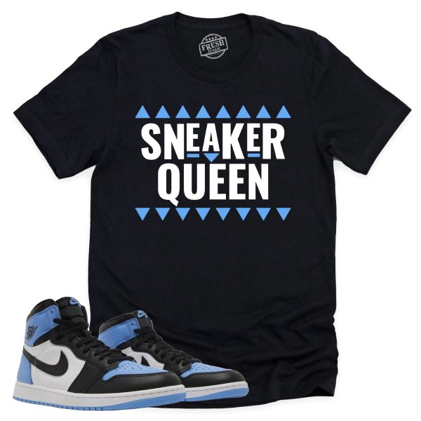 Sneaker Queen Shirt Retro Air Jordan 1 UNC Toe Sneaker Match Tee Jezsport.com