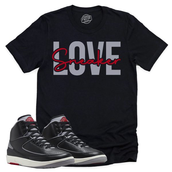 Sneaker Love Shirt, Retro Air Jordan 2 Black Cement Sneaker Match Tee Jezsport.com