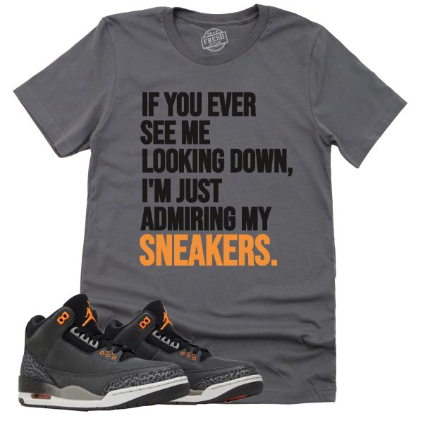 Admiring My Sneakers Shirt, Retro Air Jordan 3 Fear Sneaker Match Tee Jezsport.com