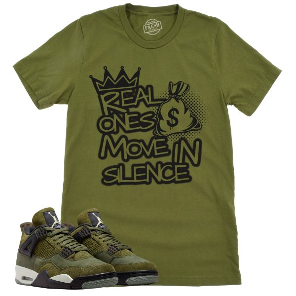 Real Ones Shirt, Retro Air Jordan 4 Craft Olive Sneaker Match Tee Jezsport.com