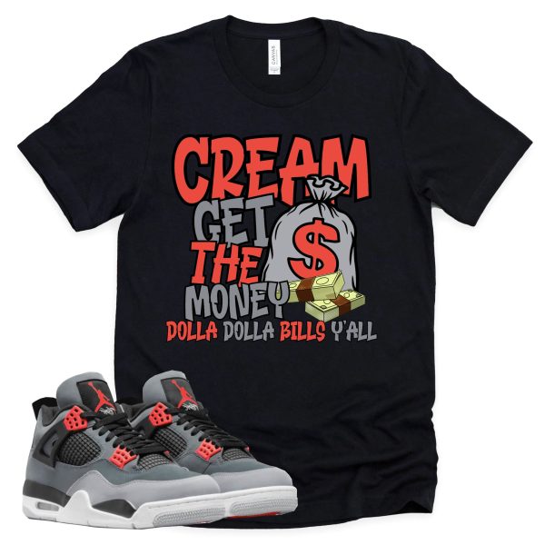 Cream Shirt Retro Air Jordan 4 Infrared Sneaker Match Tee Jezsport.com