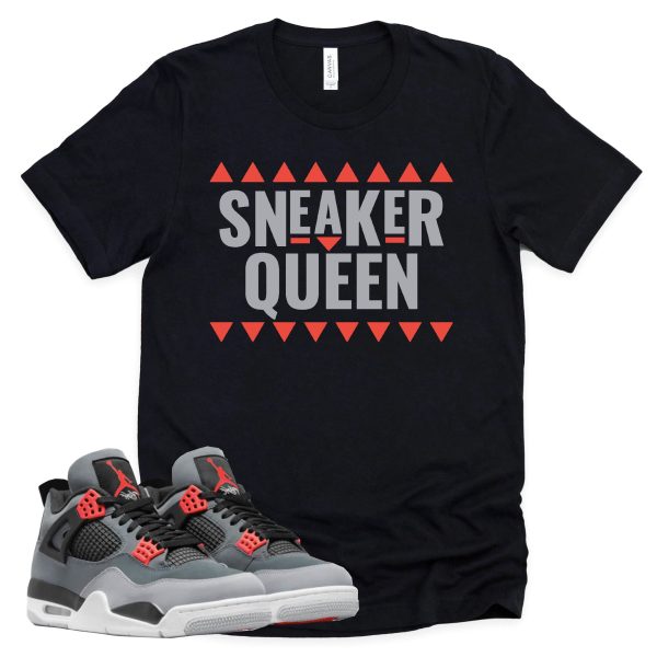 Sneaker Queen Shirt Retro Air Jordan 4 Infrared Sneaker Match Tee Jezsport.com